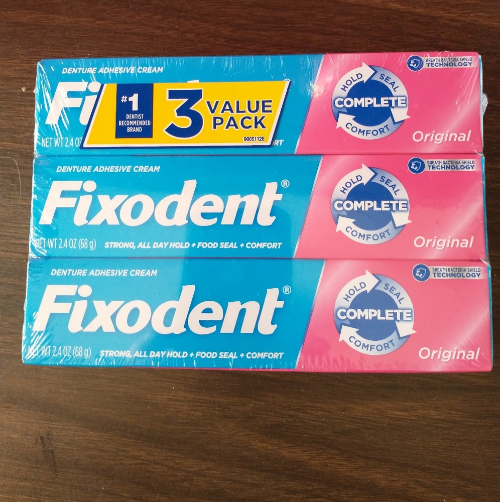 Fixodent Denture Adhesive 3 Pack